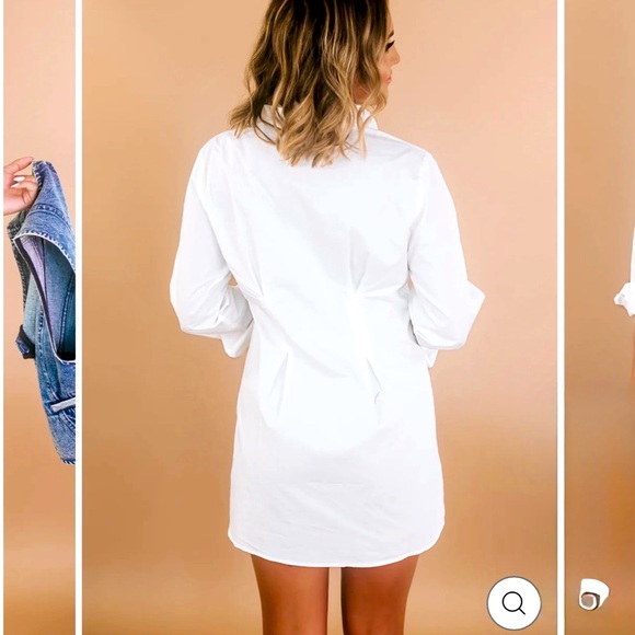 NWOT. The White Button Up Shirt Dress - Picture 7 of 9